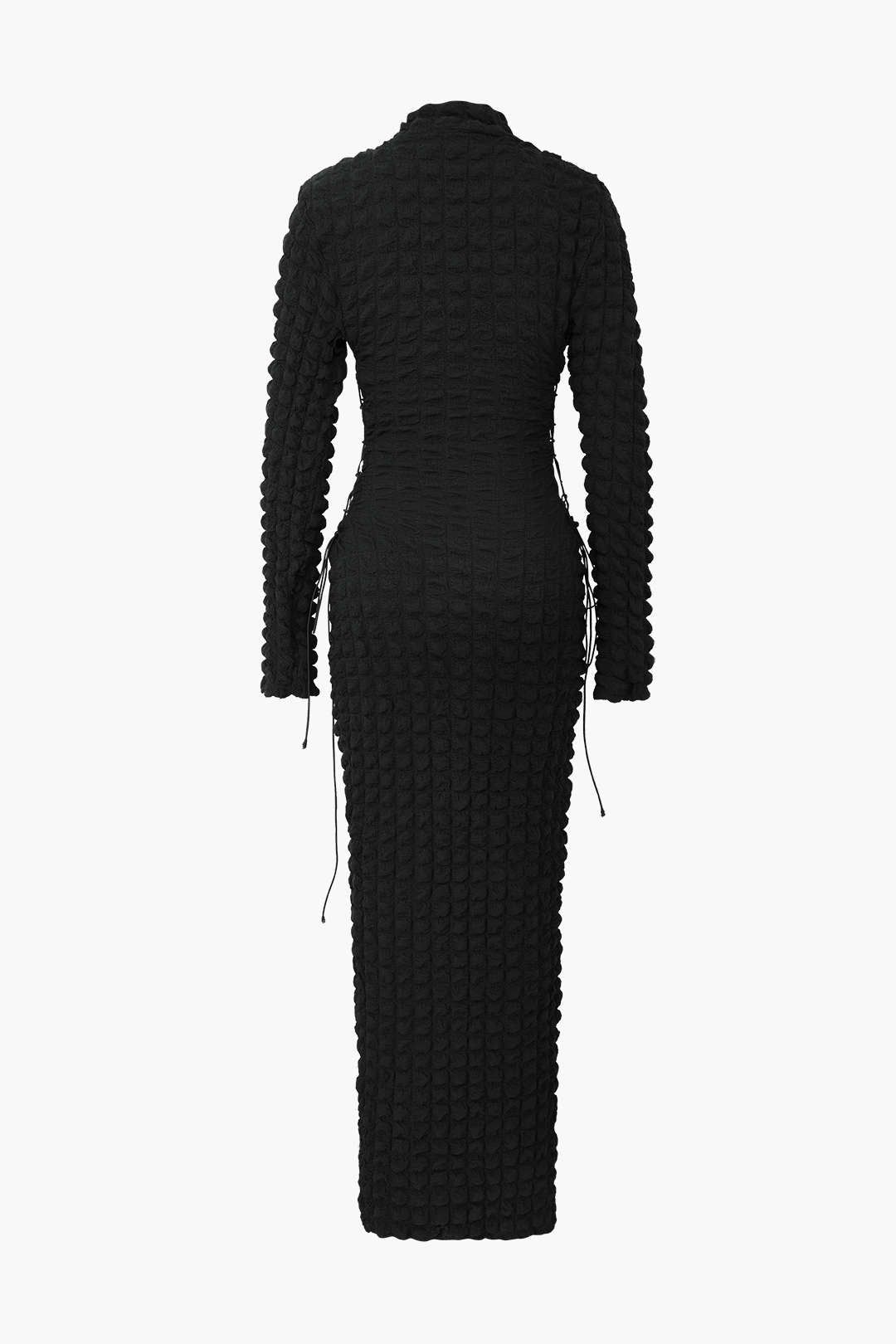 Popcorn Textured Tie Side Maxi Dress sold by Micas product image thumbnail 6