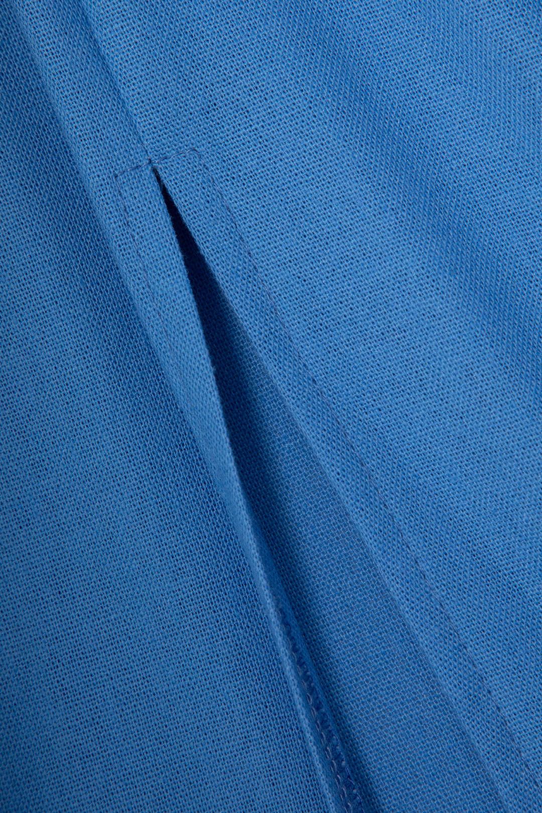 V-neck Linen Pleated Slit Midi Dress sold by Micas product image thumbnail 7