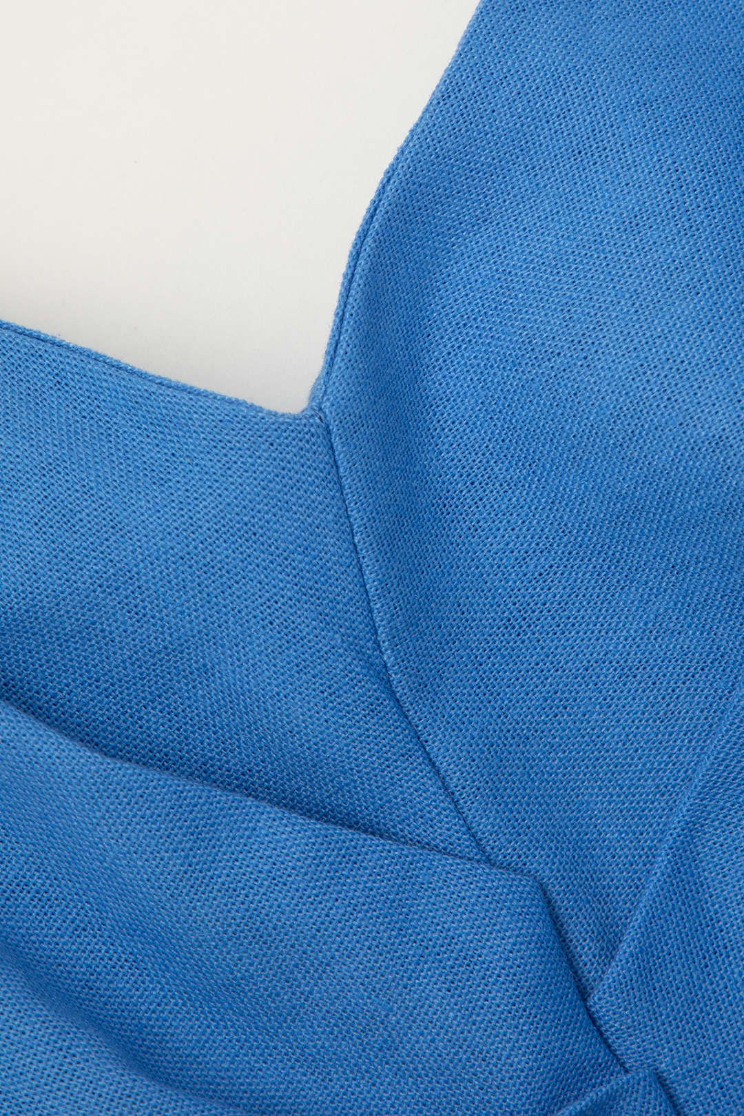 V-neck Linen Pleated Slit Midi Dress sold by Micas product image thumbnail 4