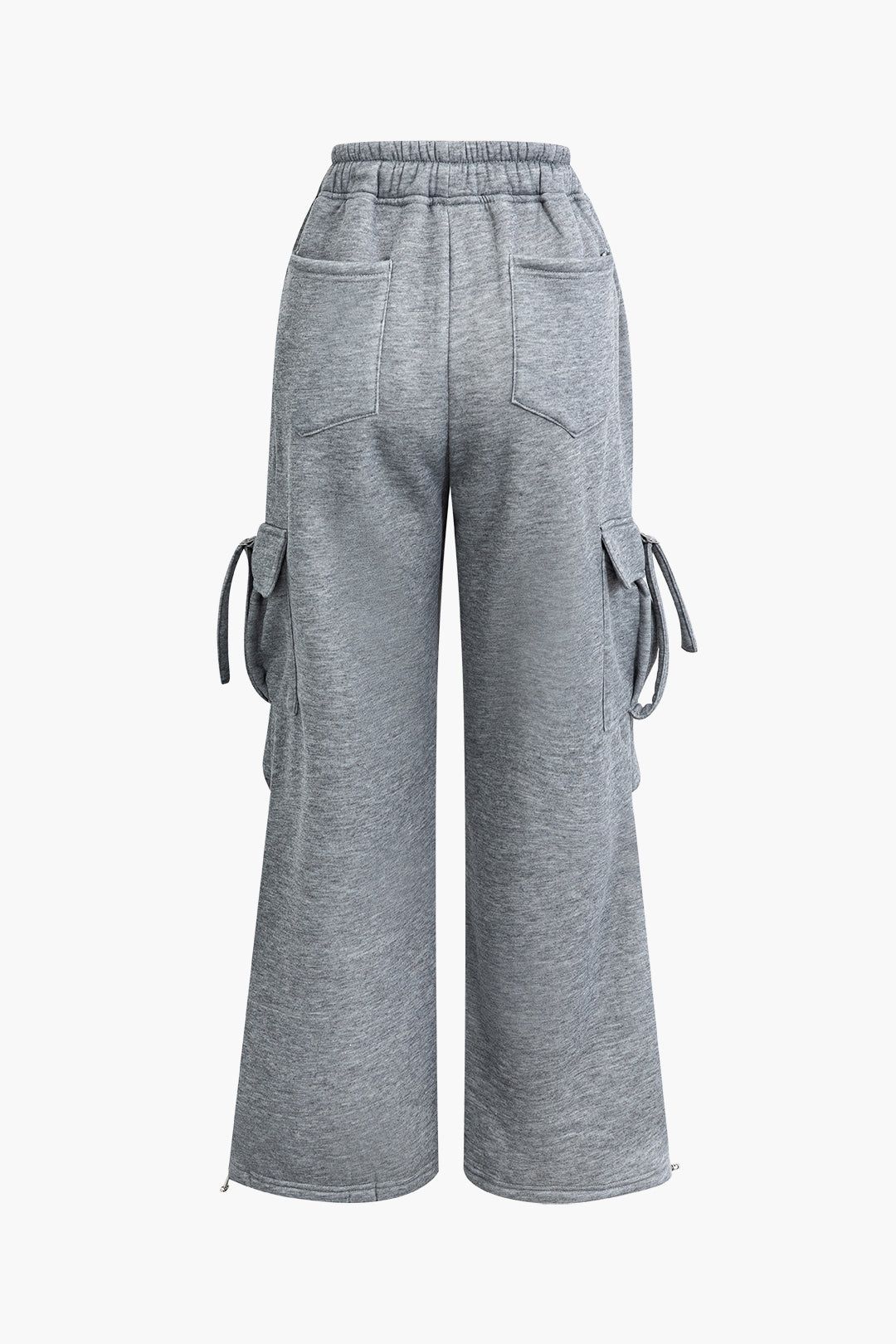 Drawstring Elastic Flap Pocket Wide Leg Cargo Pants sold by Micas product image thumbnail 2