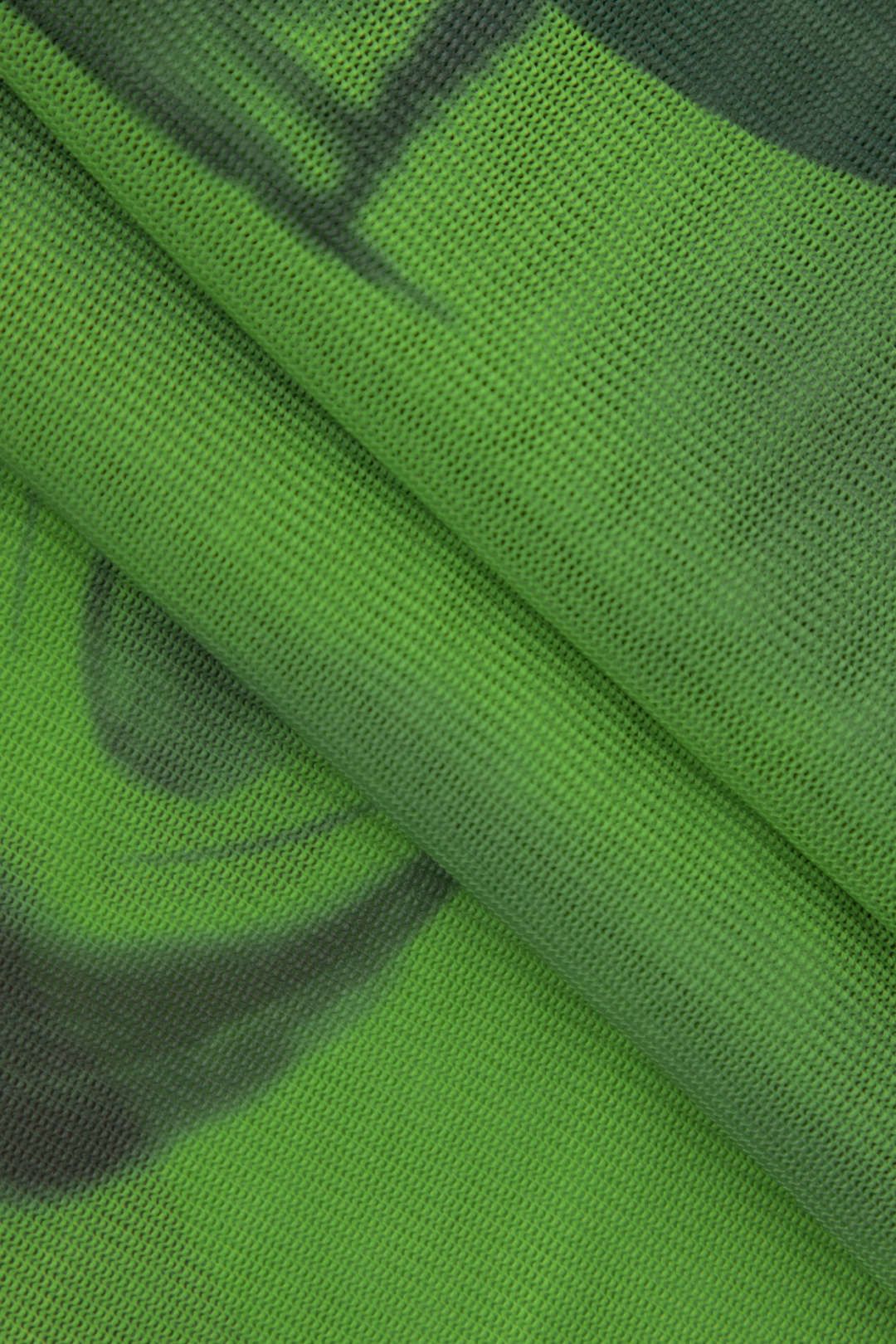 Abstract Print Mesh Long Sleeve Crop Top sold by Micas product image thumbnail 4