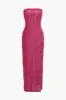 Ruffle tekstureret stropløs maxi kjole sold by Micas