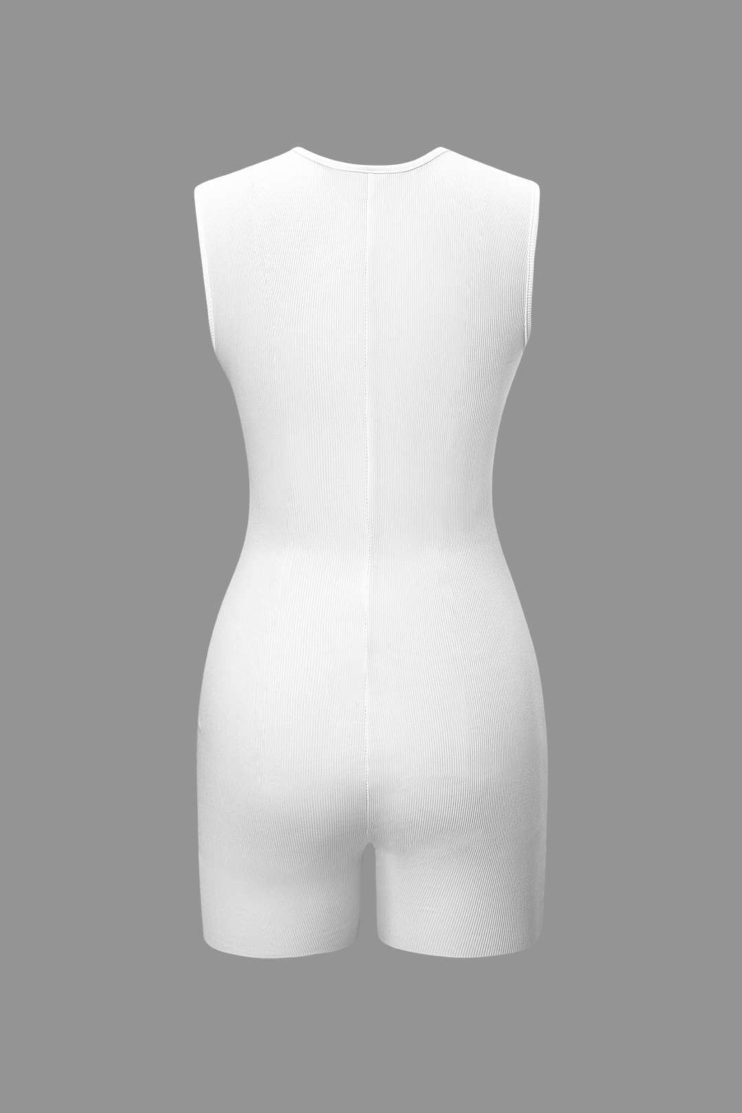U-neck Sleeveless Cut Out Rib Knit Romper sold by Micas product image thumbnail 2