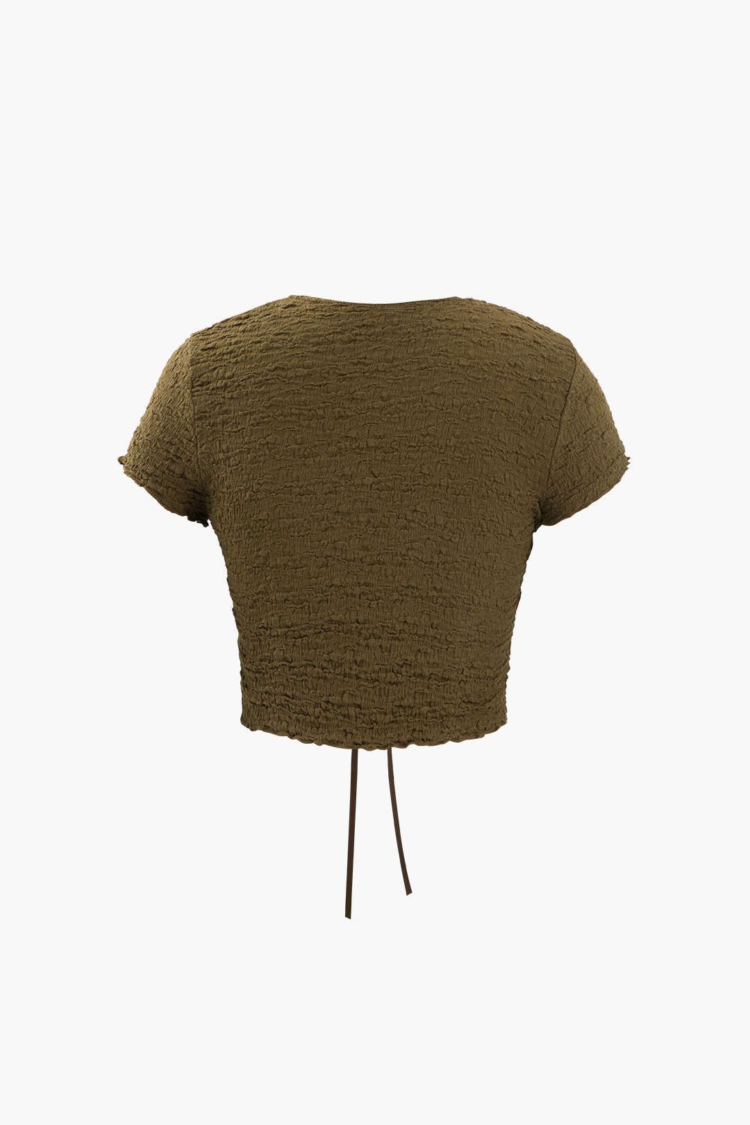 Textured Tie Front T-Shirt sold by Micas product image thumbnail 2