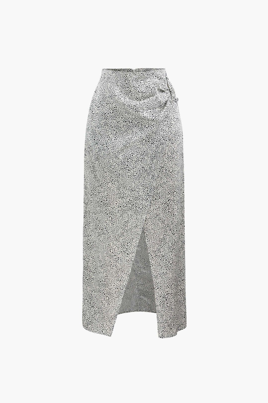 Leopard Print Wrap Split Midi Skirt sold by Micas