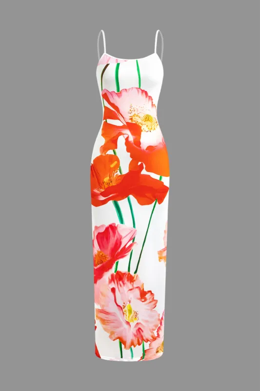 Floral Print Slip Maxi Dress sold by Micas