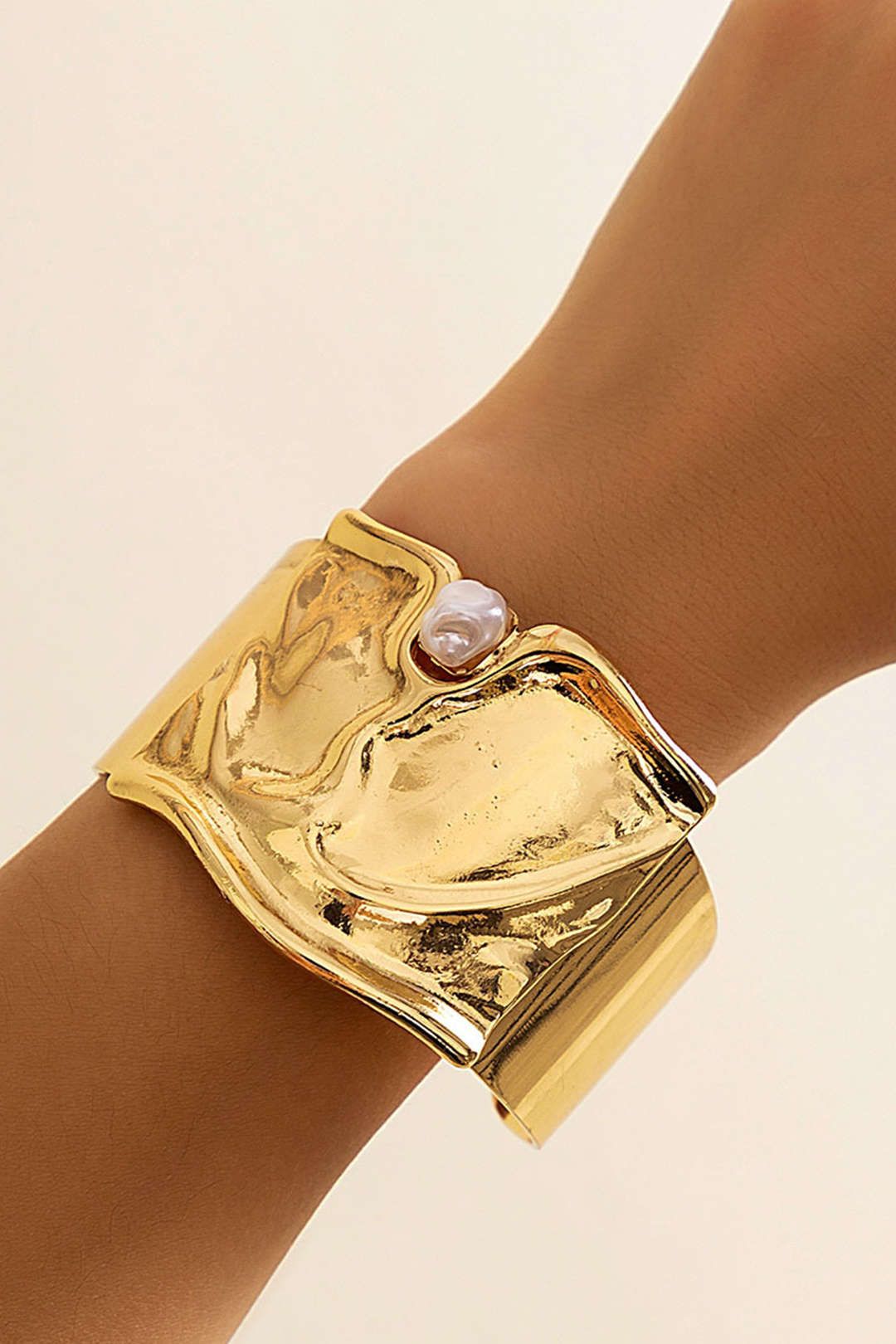 Metallic Pearl Decor Cuff Bangle sold by Micas product image thumbnail 2