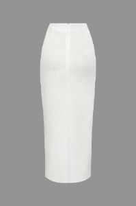 High Waist Ruched Split Midi Skirt sold by Micas