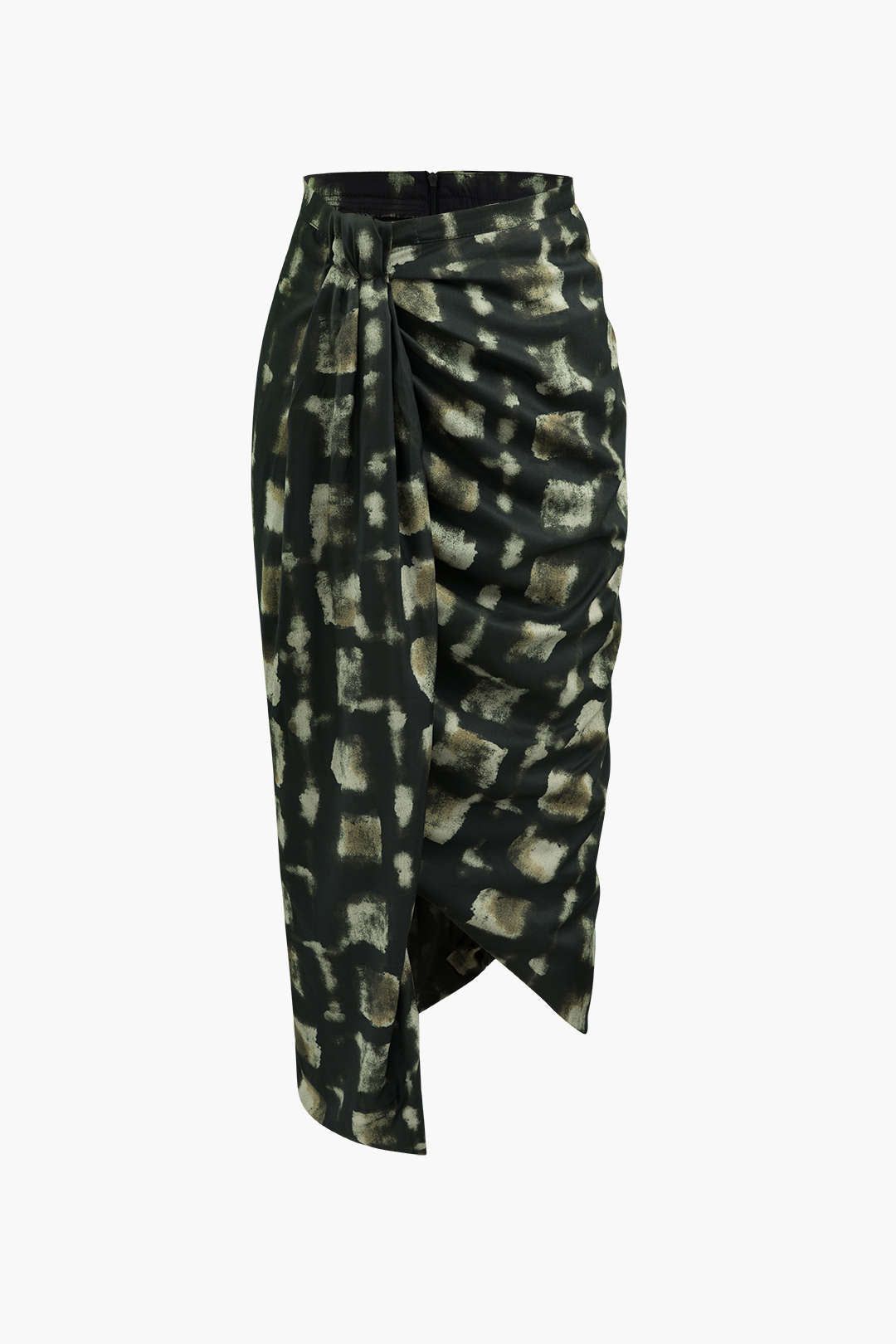 Printed Knot Front Wrap Midi Skirt sold by Micas