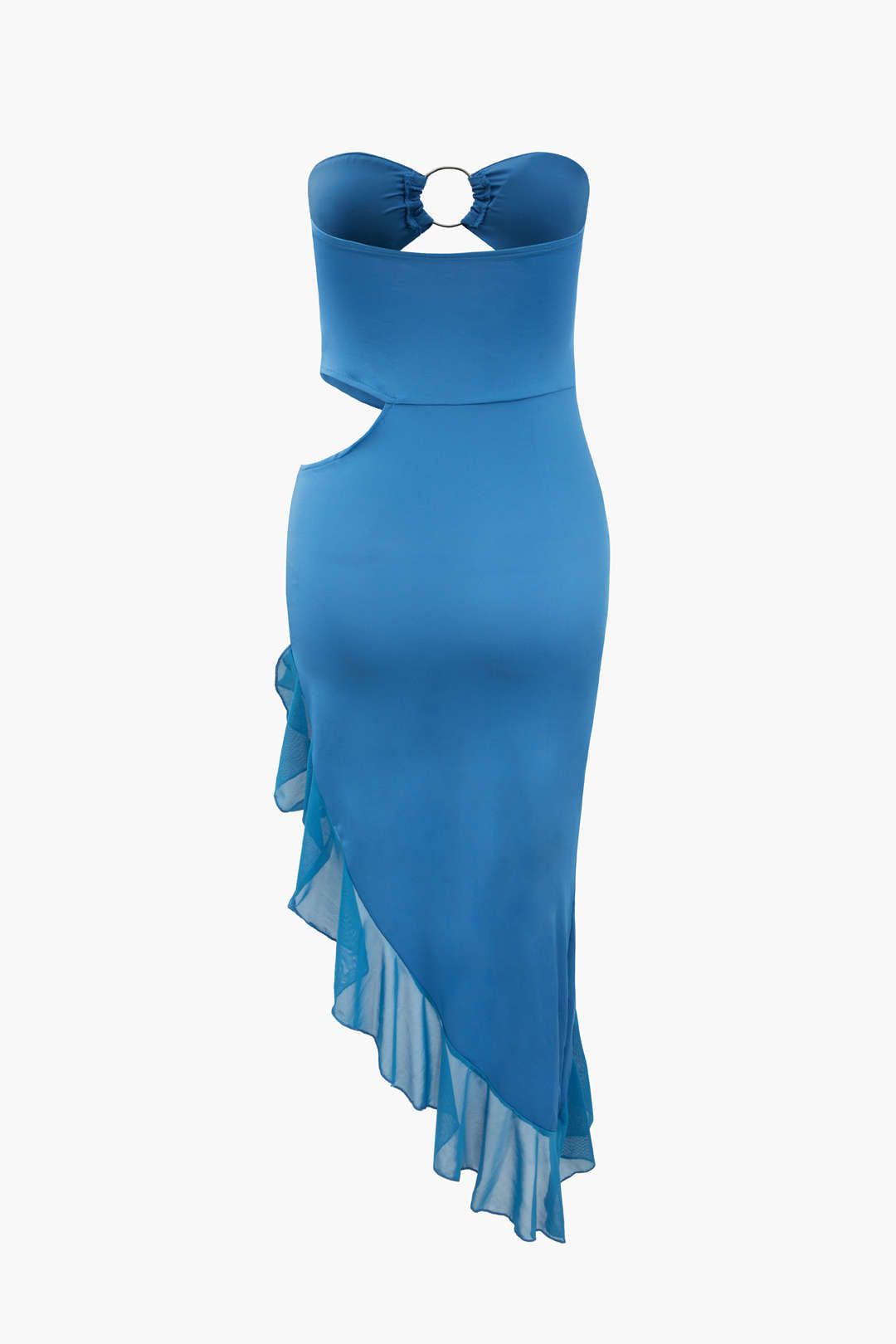 Asymmetric Cut Out Ruffle Strapless Midi Dress sold by Micas product image thumbnail 2