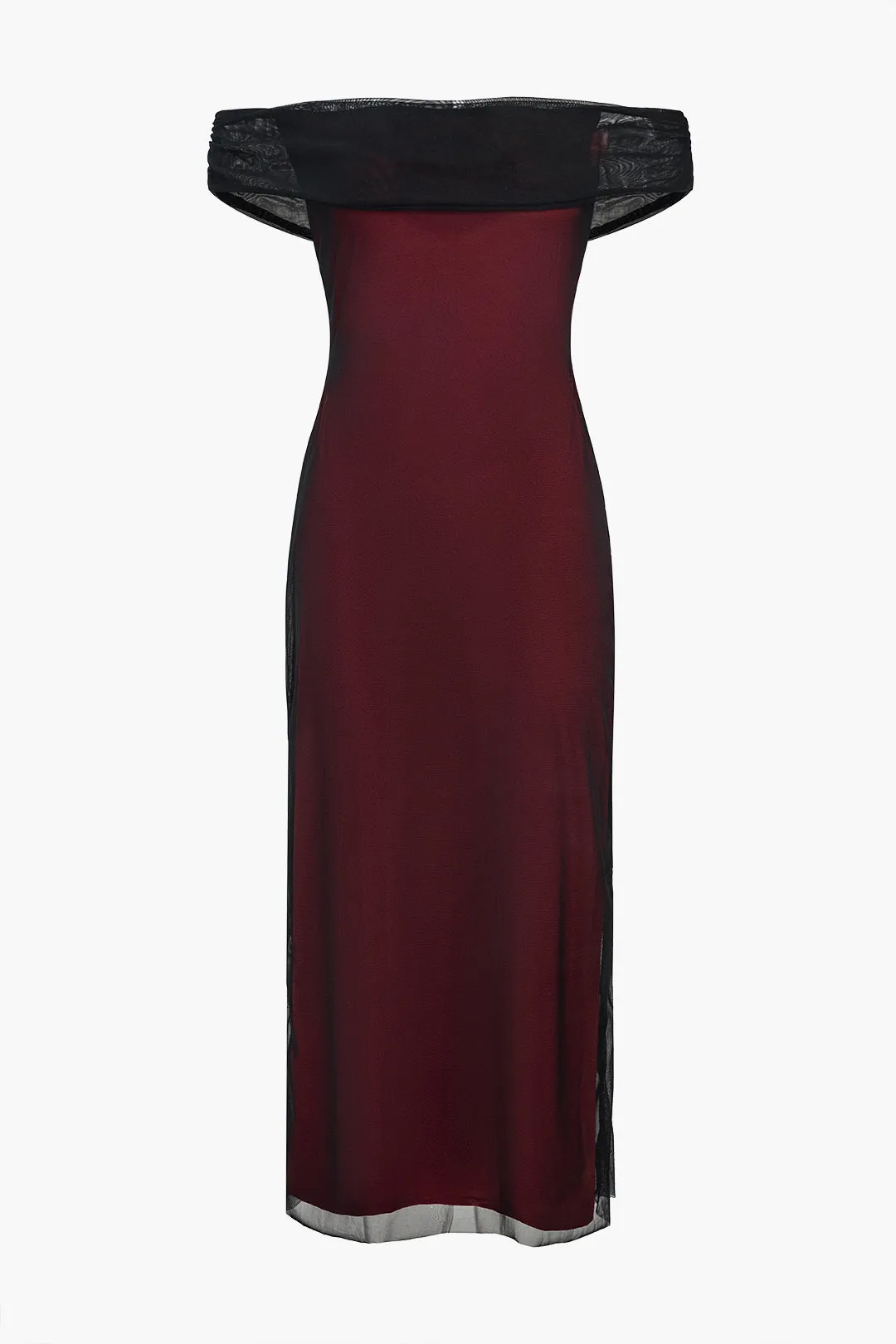 Mesh Off Shoulder Maxi Dress sold by Micas