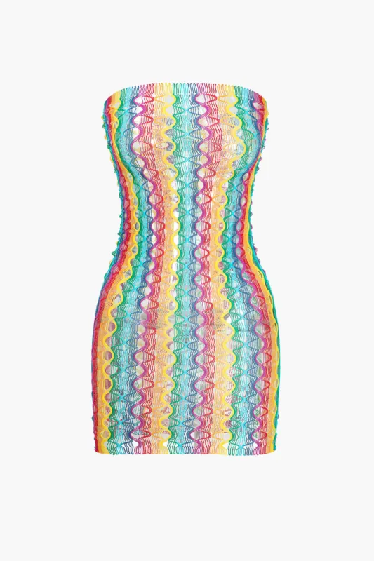 Stripe Print Cut Out Cover Up sold by Micas