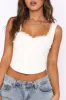 Solid Lace Trim Button Cami Top sold by Micas