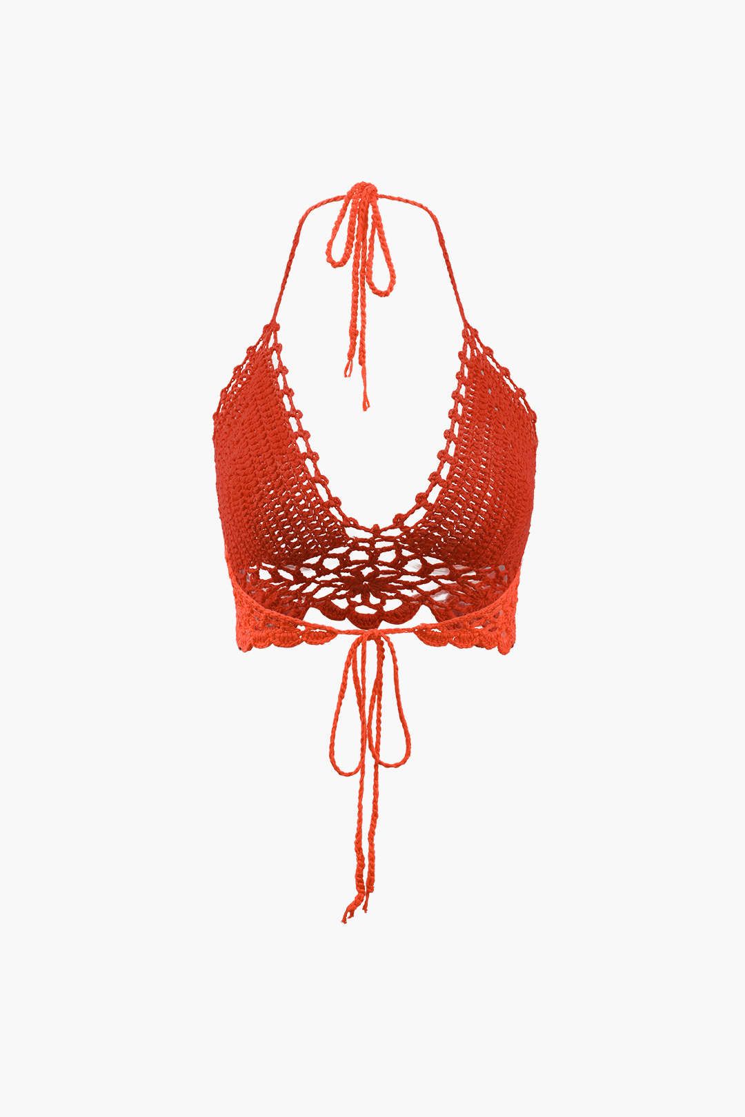 Crochet Knit Halter Cami And Fringe Cover Up Skirt Set sold by Micas product image thumbnail 4