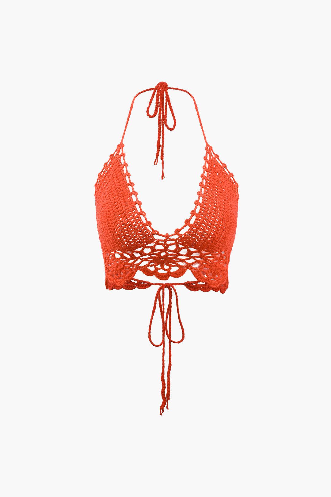 Crochet Knit Halter Cami And Fringe Cover Up Skirt Set sold by Micas product image thumbnail 2