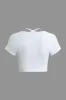 Basic Solid Ribbed Adjustable Sports Short-Sleeve Top sold by Micas