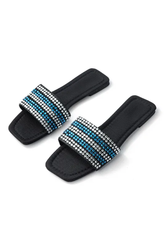 Rhinestone Soft Sole Peep Toe Flats sold by Micas