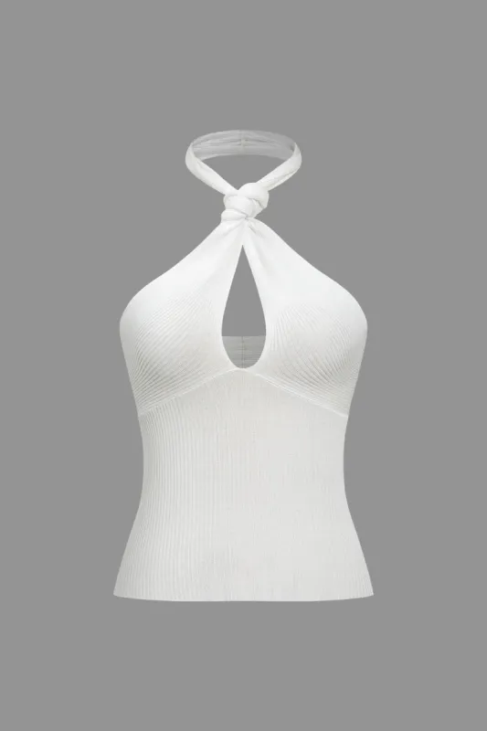 Solid knude halter skåret cami top sold by Micas