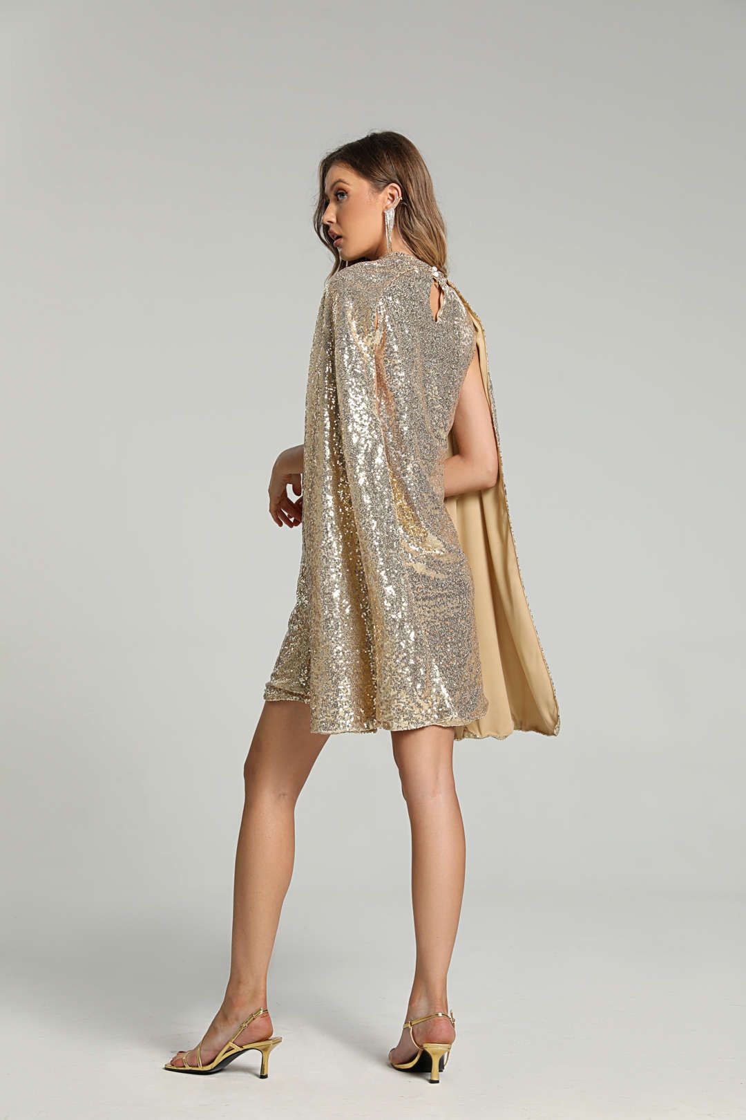 Cape Sleeve Sequin Mini Dress sold by Micas product image thumbnail 7