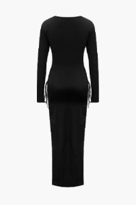 Tie Detail Long Sleeve Maxi Dress sold by Micas
