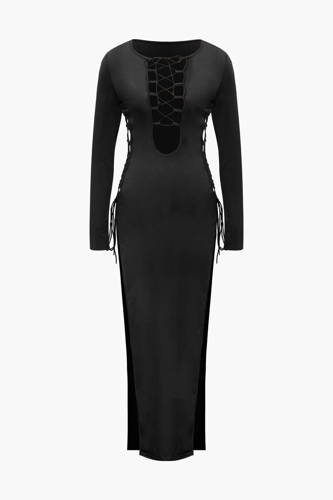 Tie Detail Long Sleeve Maxi Dress sold by Micas product image thumbnail 3