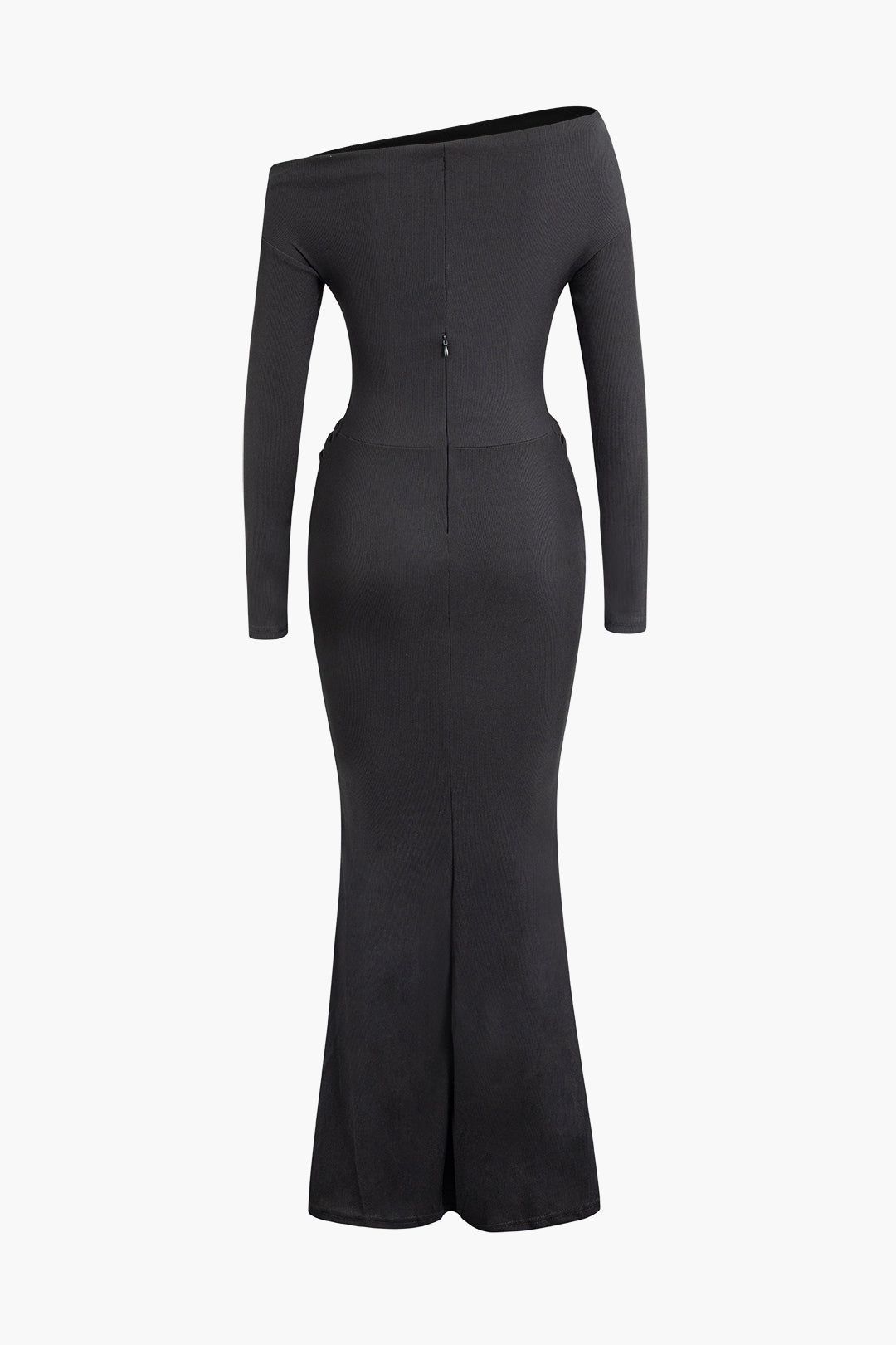 Solid One Shoulder Waist Cut Out Long Sleeve Maxi Dress sold by Micas product image thumbnail 2