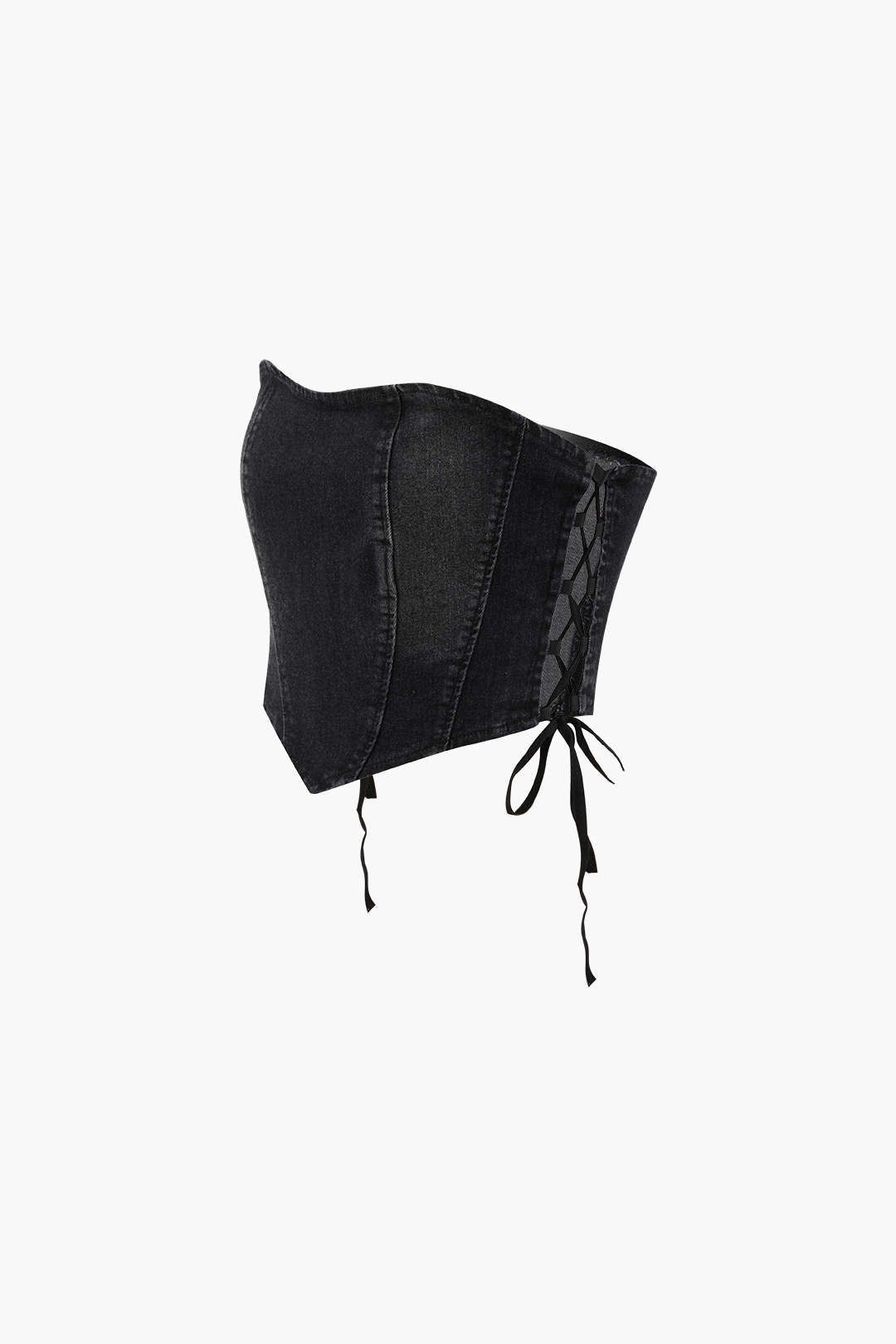 V-Hem Denim Tie Side Tube Top sold by Micas product image thumbnail 3