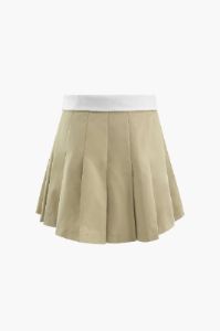 Foldover Waist Pleated Mini Skirt sold by Micas