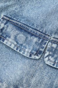 Flap Pocket Denim A-line Mini Skirt sold by Micas