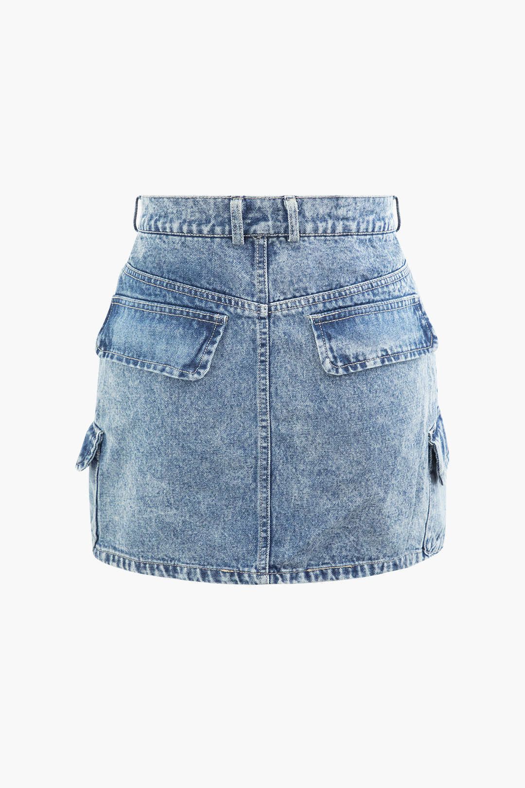 Flap Pocket Denim A-line Mini Skirt sold by Micas product image thumbnail 2