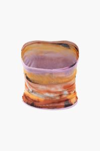 Abstract Print Mesh Tube Top sold by Micas