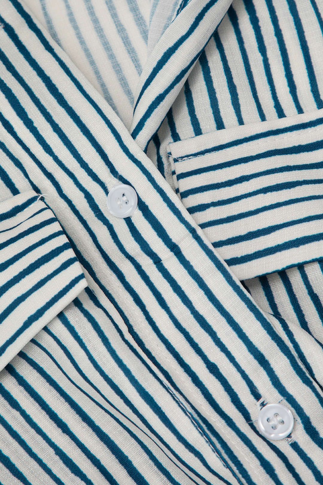 Linen-Blend Stripe Knot Hem Blouse sold by Micas product image thumbnail 4