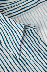 Linen-Blend Stripe Knot Hem Blouse sold by Micas