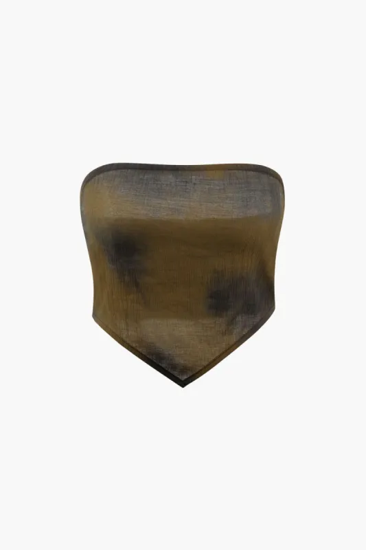 Tie Dye V-Hem Tube Top sold by Micas
