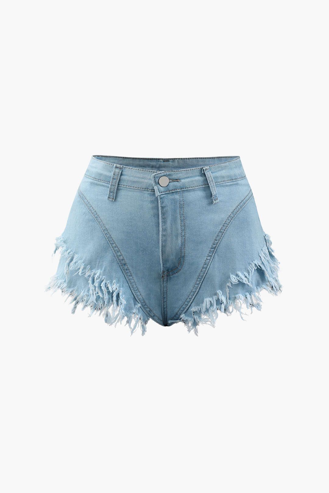 Frayed Hem Denim Shorts sold by Micas