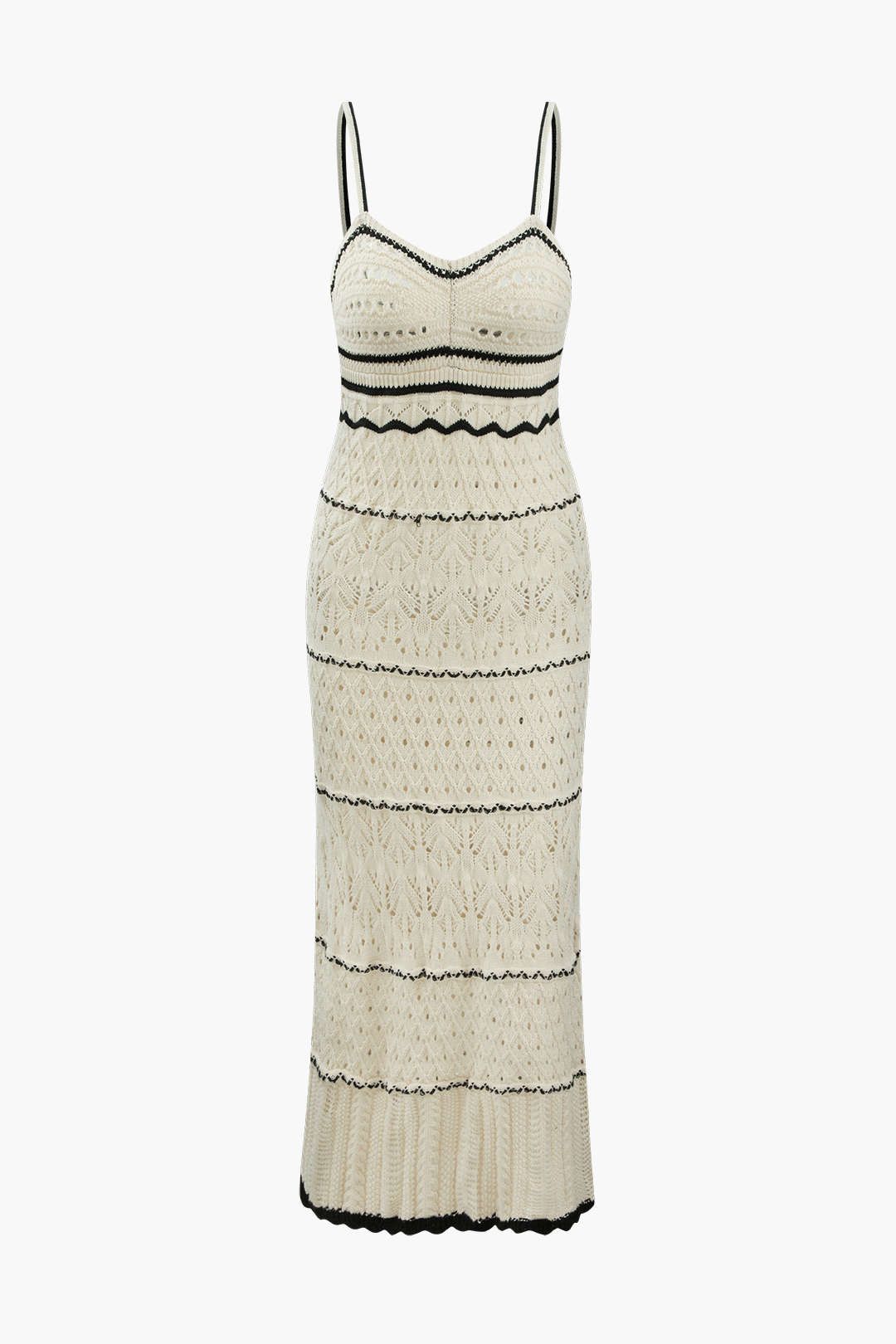 Stripe Openwork Knit Midi Dress sold by Micas