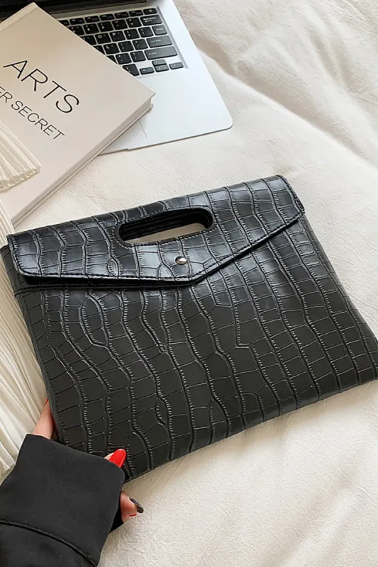 Crocodile Pattern Envelope Clutch Bag sold by Micas