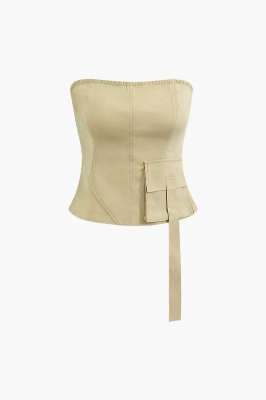Solid Flap Pocket Tube Top sold by Micas