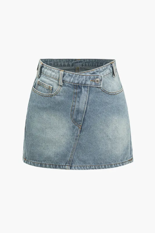 Falmet denim mini nederdel sold by Micas