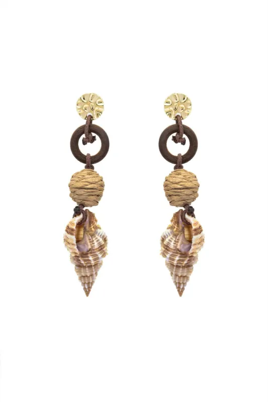 Conch Shell Drop Earrings sold by Micas