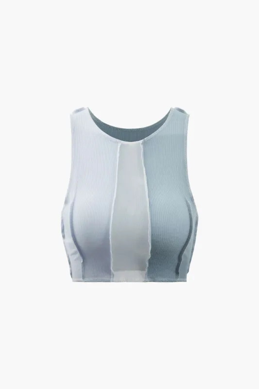 Contrast Mesh Insert Tank Top sold by Micas