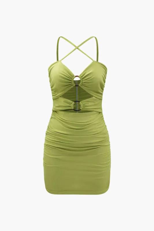 Cross Strap Cut Out Mini Dress sold by Micas