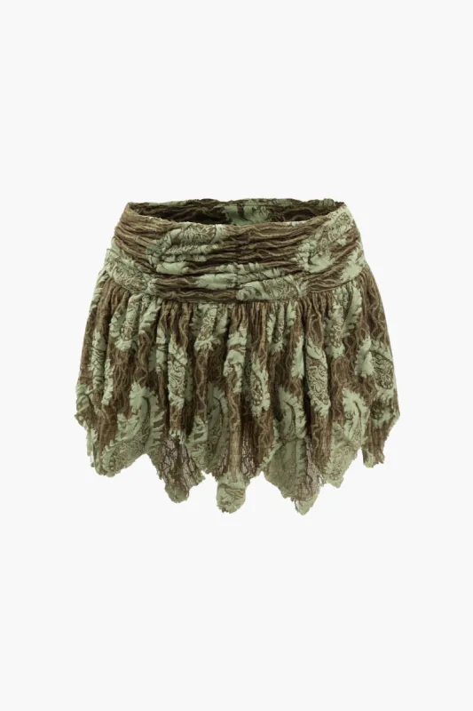 Asymmetric Hem Mini Skirt sold by Micas