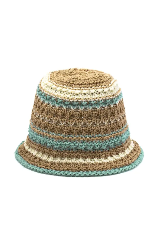 Color Block Crochet Knit Bucket Hat sold by Micas