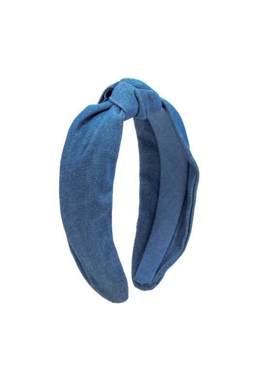 Denim Knotted Headband sold by Micas