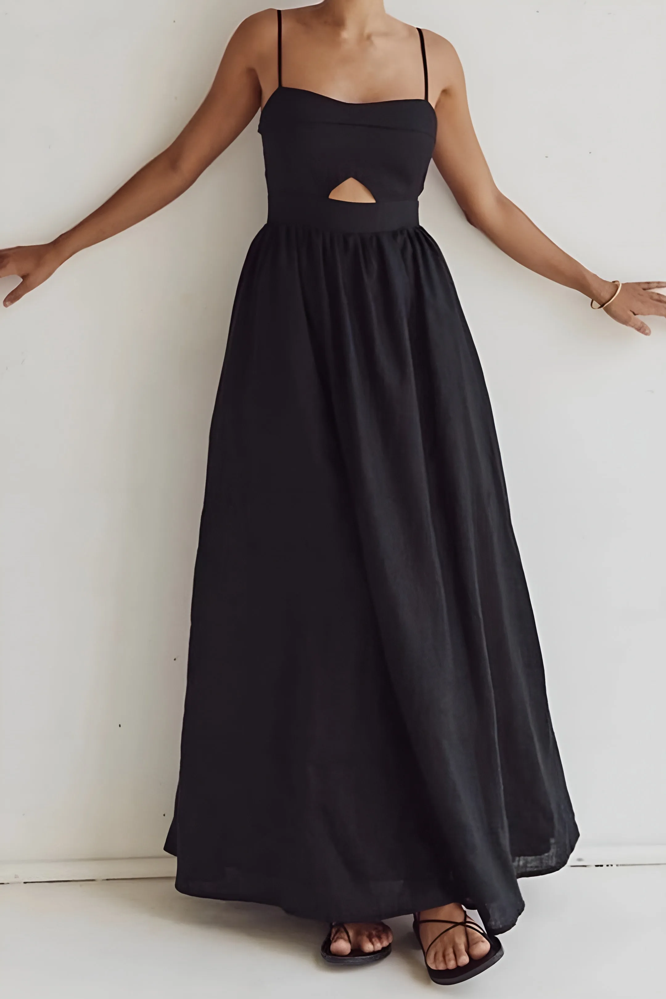 Solid Cut Out Slit Maxi Dress sold by Micas product image thumbnail 2