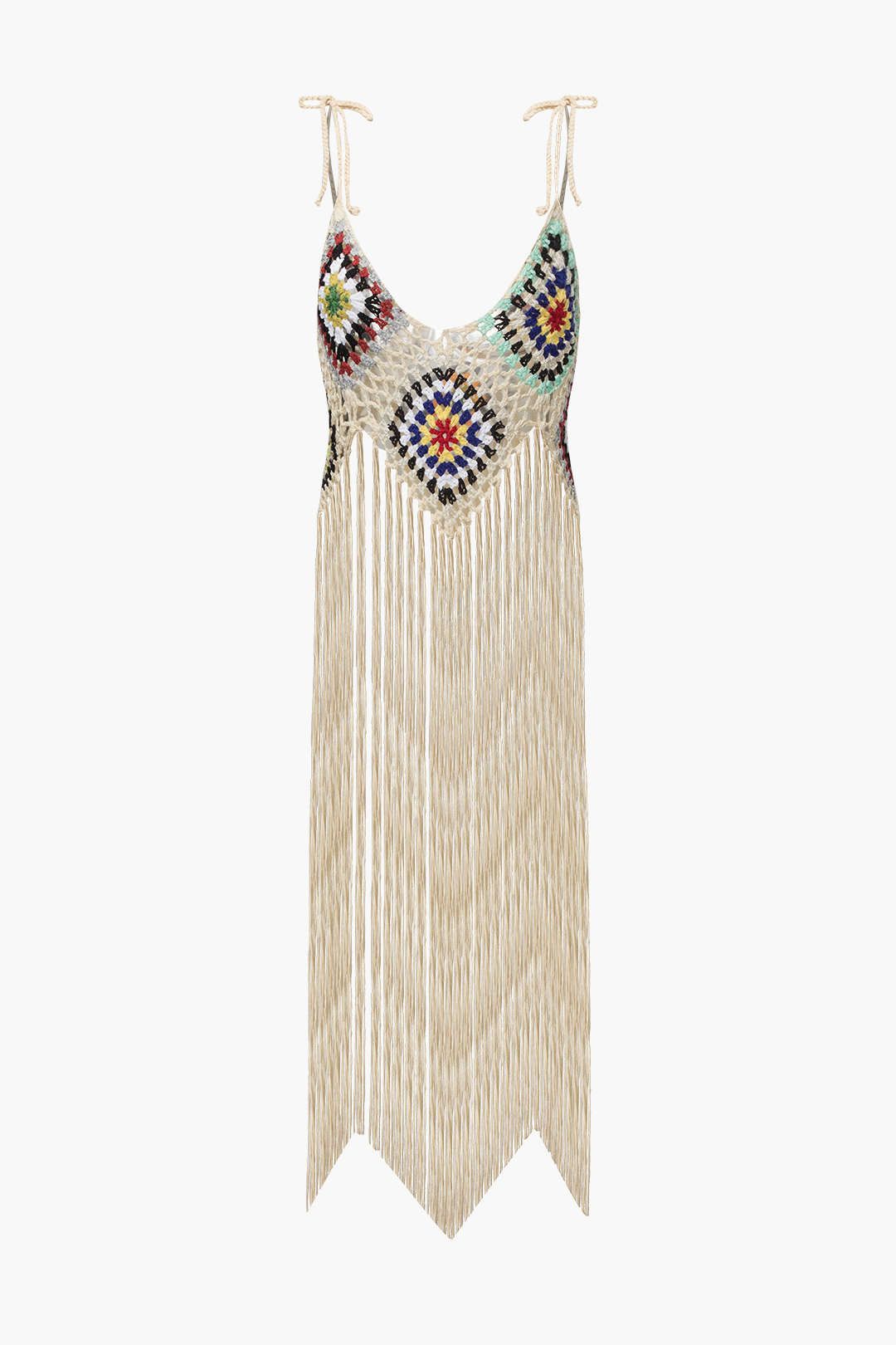 Floral Tassel Hem Crochet Cover Up sold by Micas product image thumbnail 3