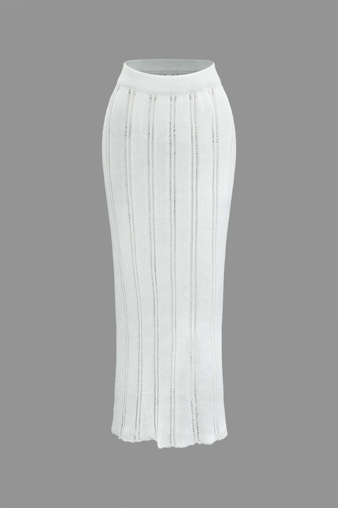 Open Knit Button Long Sleeve Top And Maxi Skirt Set sold by Micas product image thumbnail 4