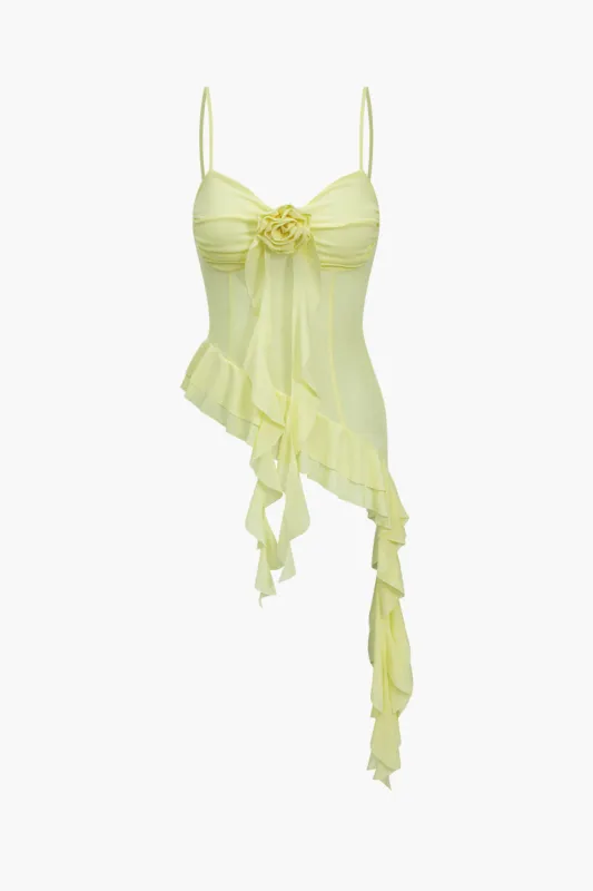 3d blomster ruffle cami top sold by Micas