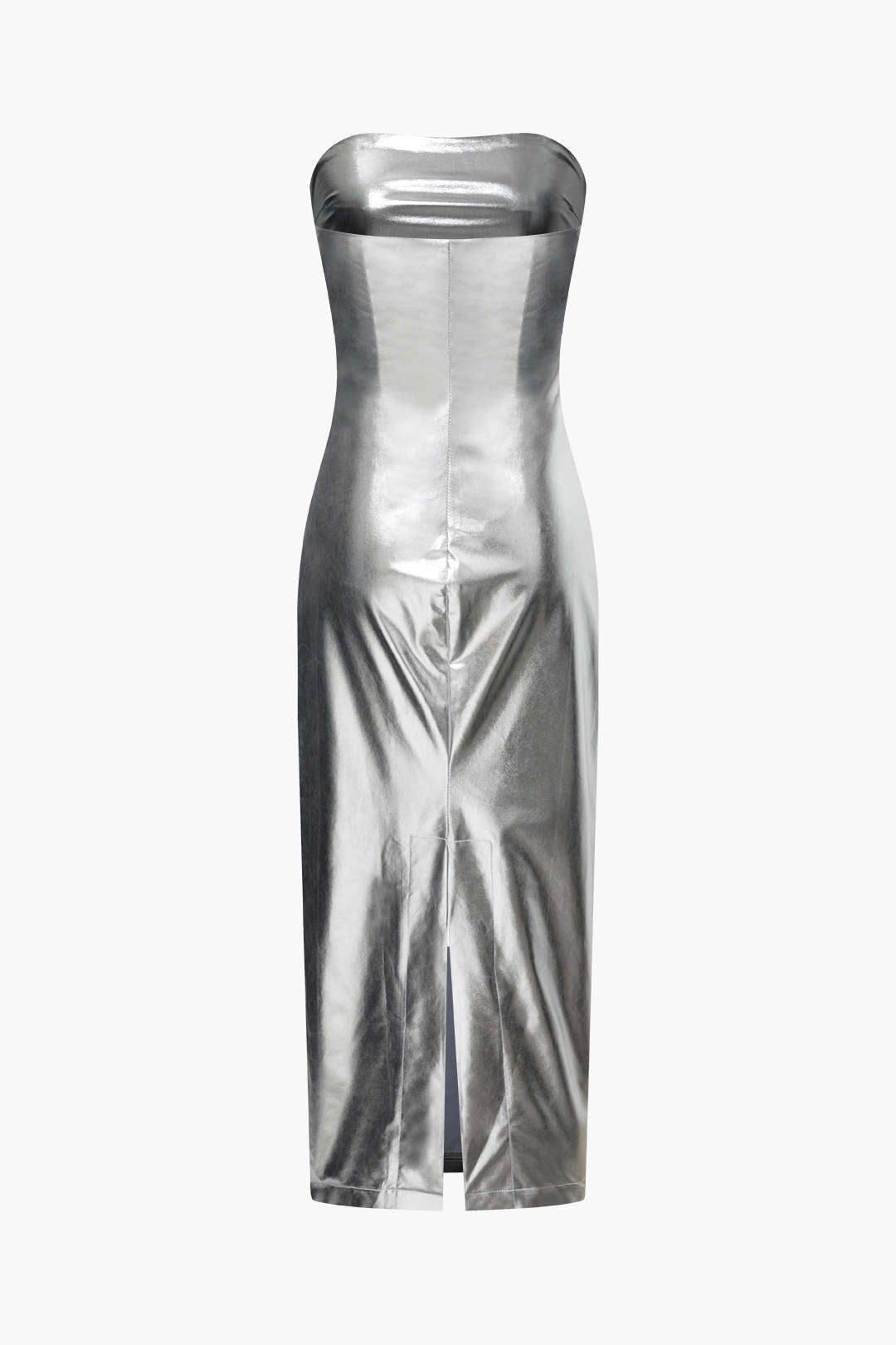 Metallic Back Slit Strapless Maxi Dress sold by Micas product image thumbnail 2